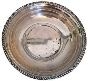 Vintage Art S. Co Silverplate Round 9" Reticulated Serving Bowl Shallow 2"